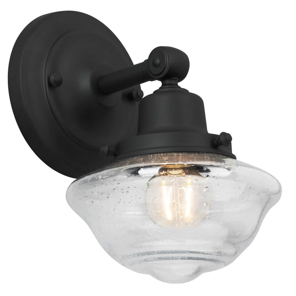 Schoolhouse 1-Light Matte Black Wall Sconce Modern Industrial Farmhouse price history on PriceWatchPro