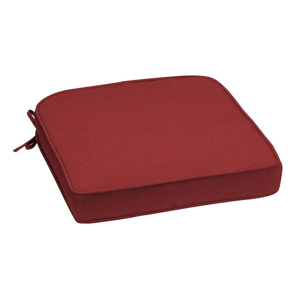 20 in. W x 20 in. D CushionGuard Square Outdoor Patio Seat Pad Cushion in Chili (Set of 4)