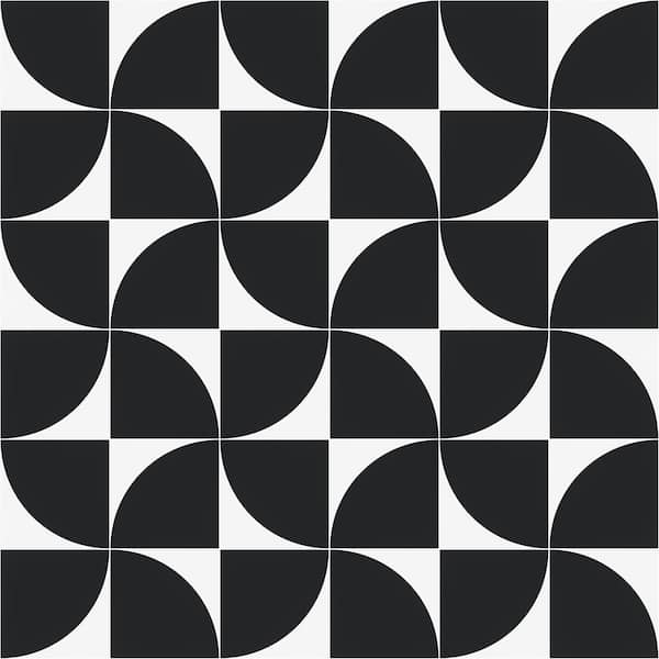 Ivy Hill Tile Tori Crescent Charcoal Black 4 in. x 0.47 in. Matte Porcelain Tile Sample