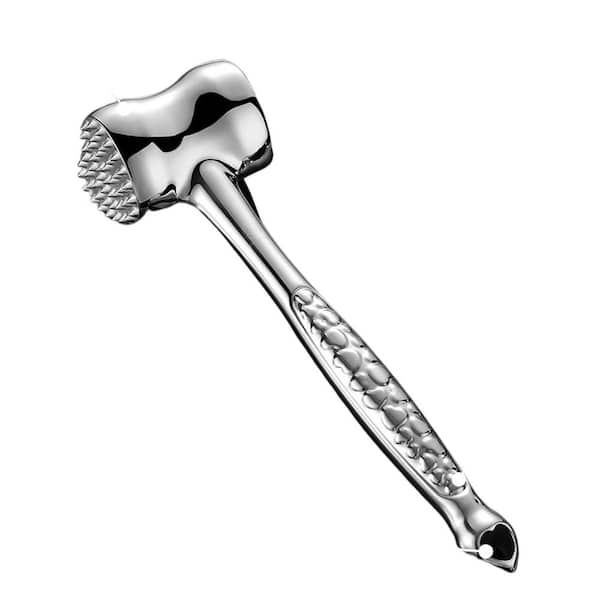 Adrinfly Meat Tenderizer Stainless Steel Premium Classic Meat Hammer Kitchen Meat Mallet, Non-SLIP Grip