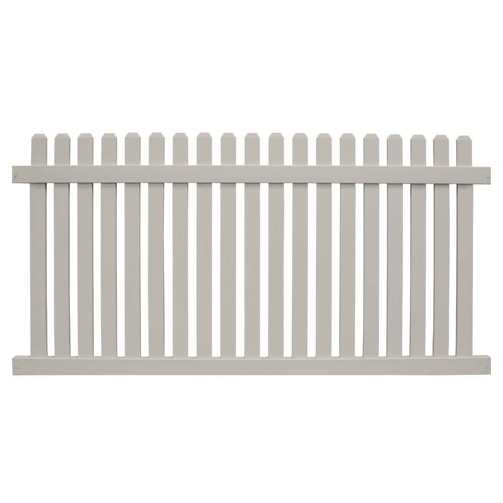 Weatherables Provincetown 5 ft. H x 8 ft. W Tan Vinyl Picket Fence