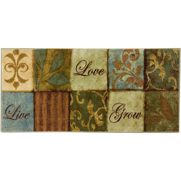 Mohawk Home Les Fleurs La Terre Multi 2 ft. x 4 ft. Machine Washable Printed Area Rug