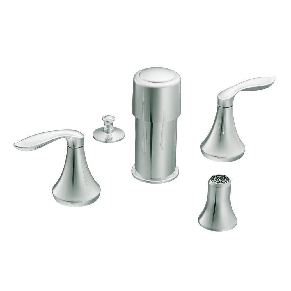 Eva Chrome Double Handle Vertical Spray Bidet Faucet