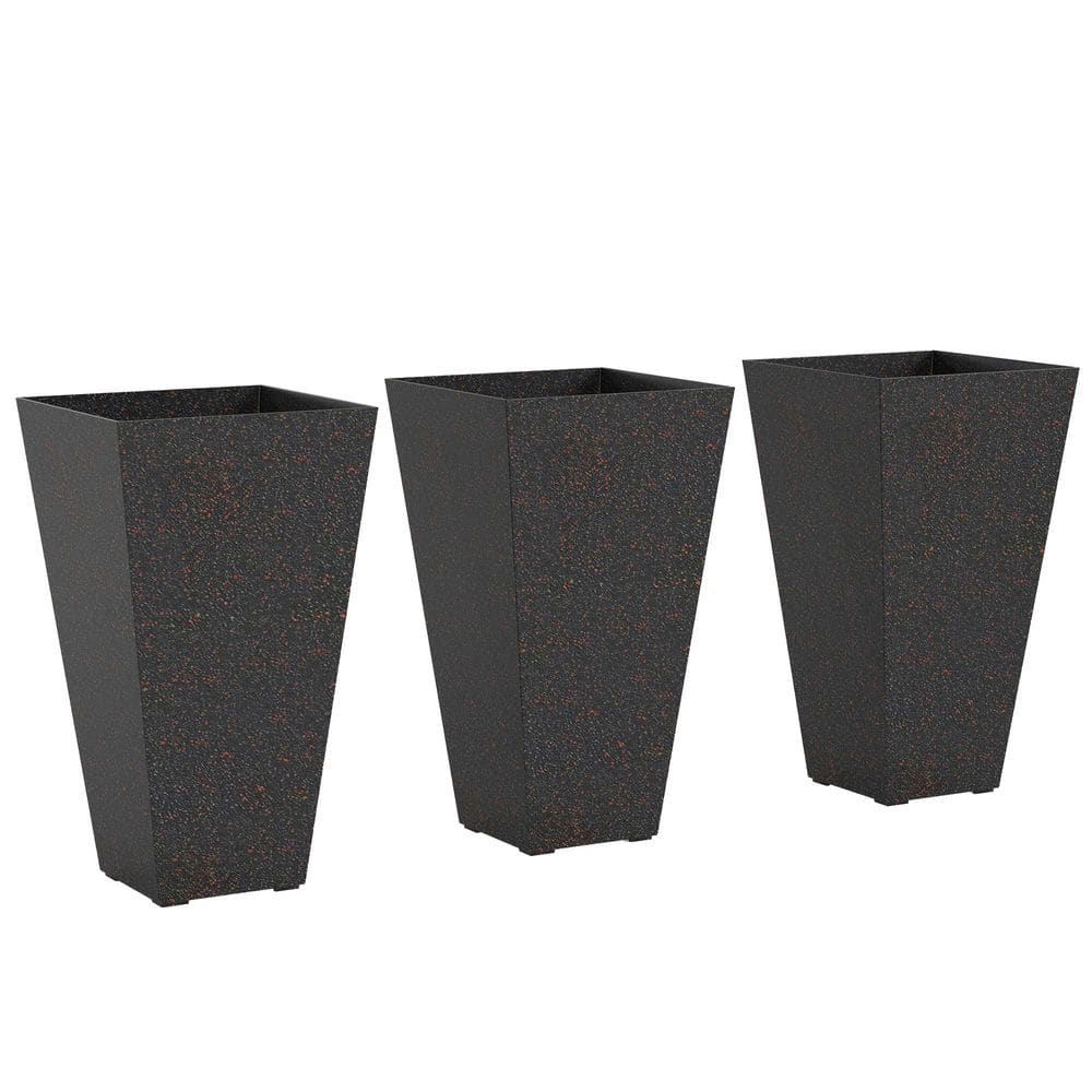 Brown Marble Finish PP Tall Planters Set of 3 with Drainage Holes (15.7 in. L x 15.7 in. W x 28 in. H) price history on PriceWatchPro