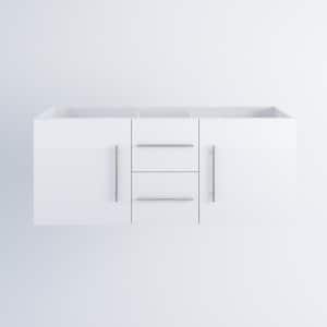 Napa 72 in. W x 22 in. D in. Double Sink Bathroom Vanity Wall Mounted In Glossy White - Cabinet Only