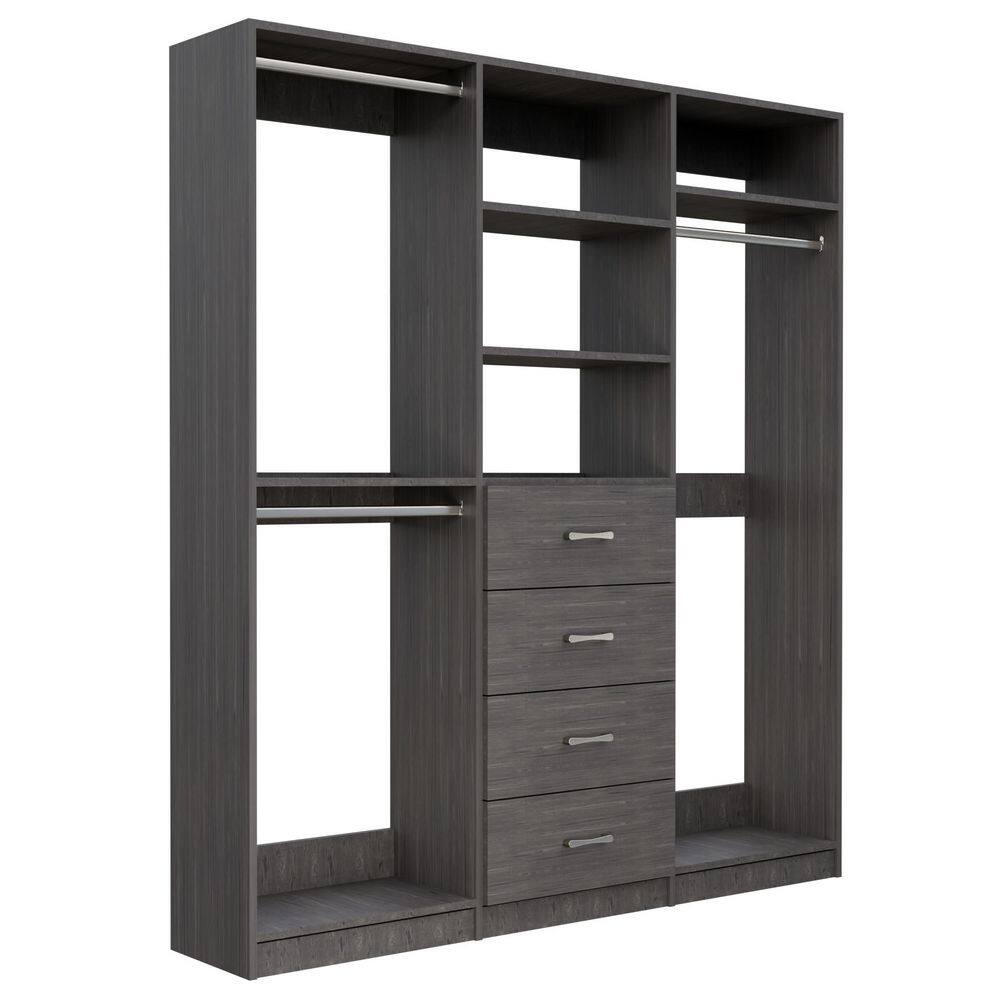 Alto Collection 87 in W Grey Wall Mounted Double Hang, 4-Drawer and Tall Hang Wood Closet System price history on PriceWatchPro