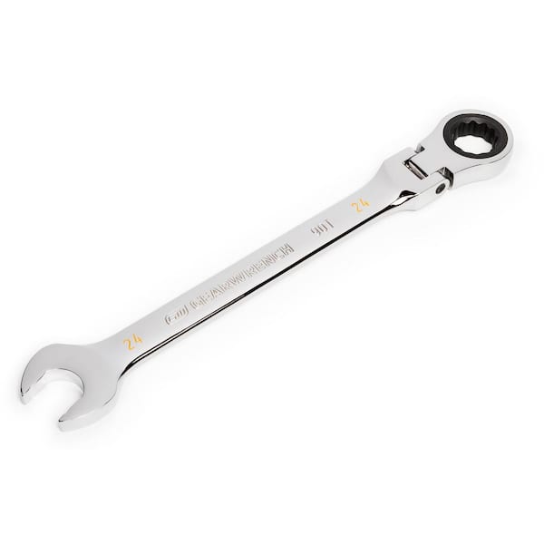 GEARWRENCH 24 mm Metric 90-Tooth Flex Head Combination Ratcheting Wrench