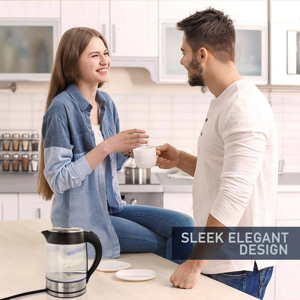 MegaChef 1.8L Glass and Stainless Steel Electric Kettle