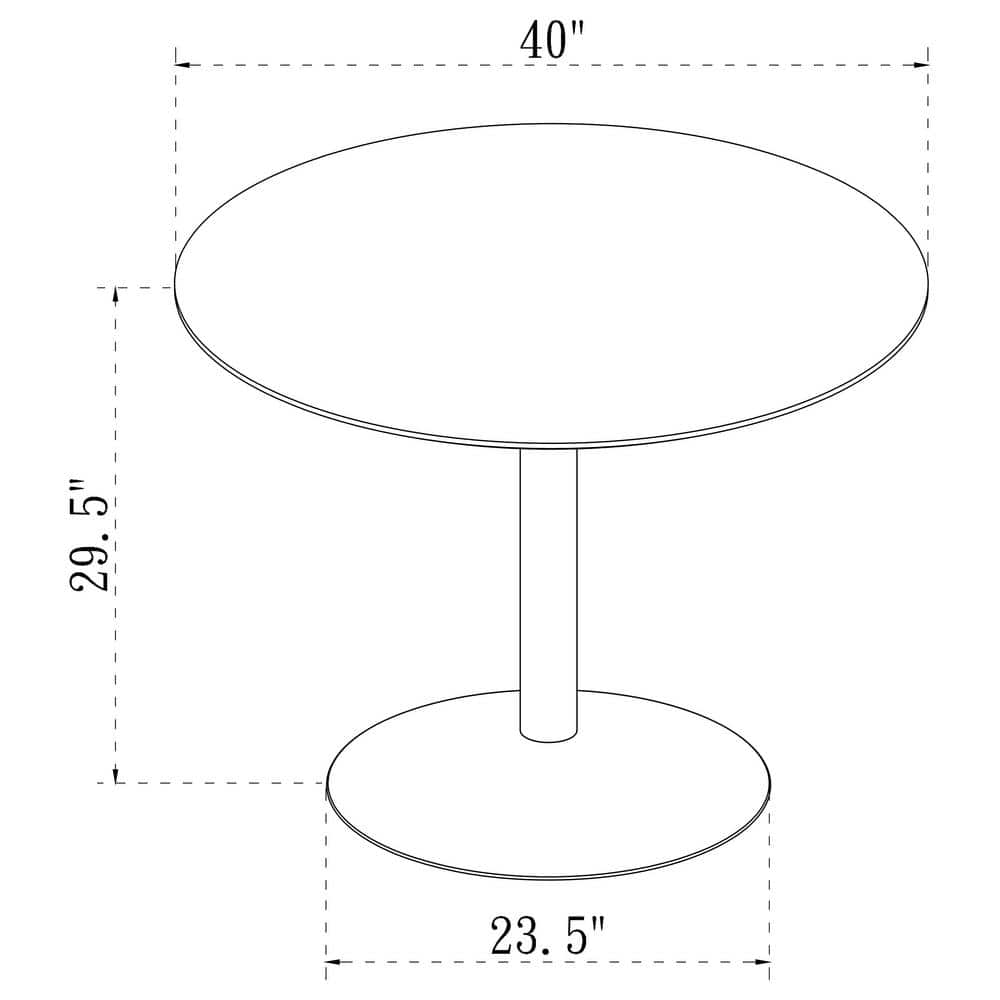 Contemporary White Round 40" Tulip Base Dining Table