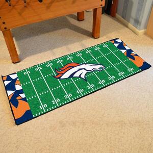 36 x 20.25 Orange & White NFL Denver Broncos Mascot Logo Area Rug