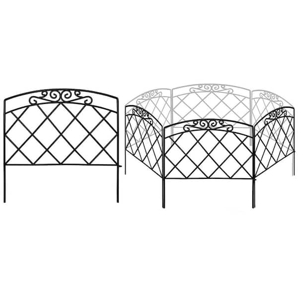 Decorative Garden Fence 24 in. H Rustproof Metal No Dig Fence Border for Dogs Yard Patio Flower Bed 10 ft. L