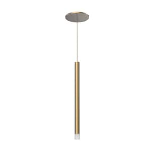 Elixir 15 in. 1 Light 6-Watt Brushed Gold Integrated LED Pendant Light