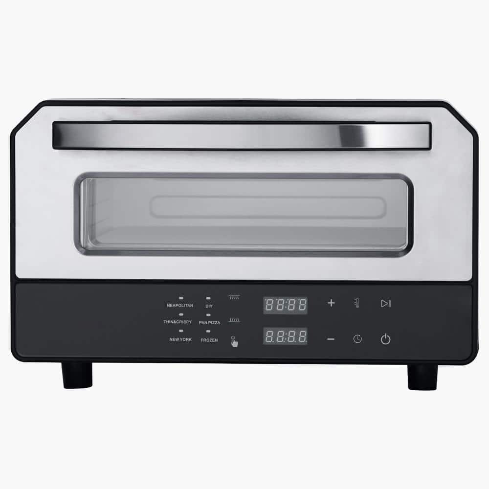 Smart Electric Pizza Oven 12 in. Countertop 750F Touchscreen 5 Preset 2-Min Bake for Neapolitan New York