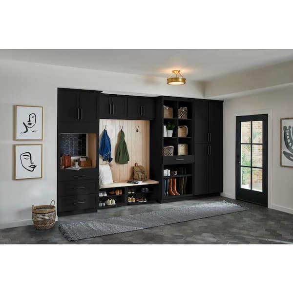 Avondale 18 in. W x 16.5 in. H x 24 in. D Ready To Assemble Plywood Shaker Bench Base in Raven Black