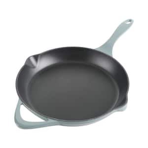 11 in. Round Enameled Cast Iron Skillet in Ombre Green