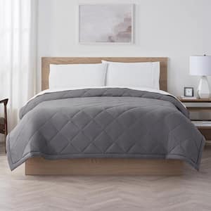 Supersoft Dark Grey Washed Polyester Twin/Twin XL Cooling Blanket