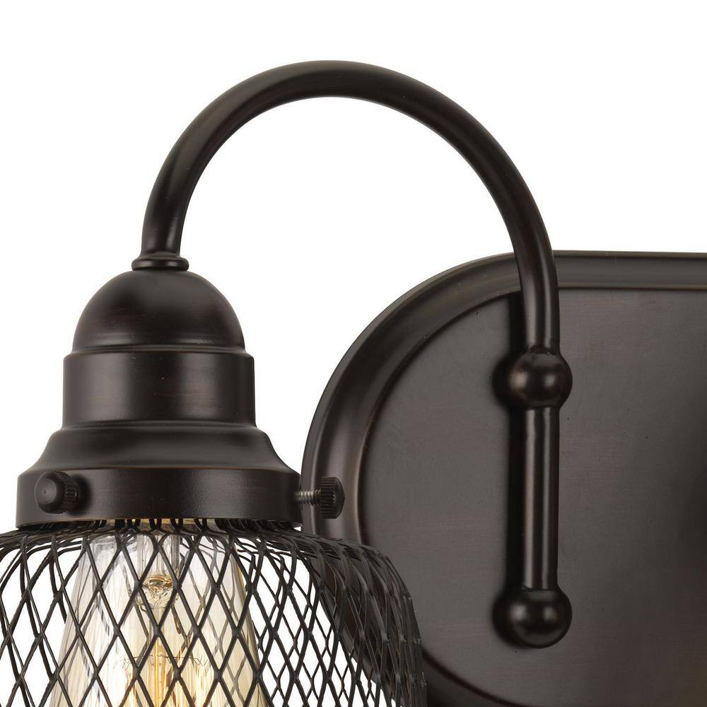 Tilley Antique Bronze 2-Light Industrial Bath Vanity Light