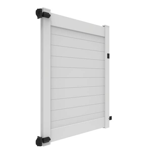 Barrette Outdoor Living 58 in. x 6 ft. Horizontal Vinyl Privacy Gate - White