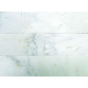 Take Home Tile Sample - Greecian White 4 in. x 4 in. Polished Marble Floor and Wall Tile (0.11 sq. ft.)
