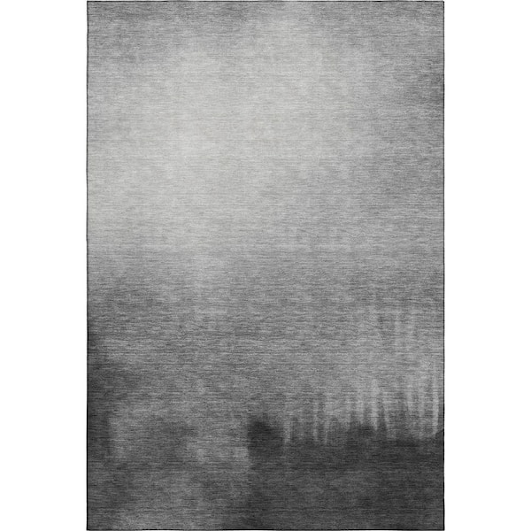 Mayfield Premium Machine Washable Abstract AMF2420 Gray 9 ft. x 12 ft. Area Rug