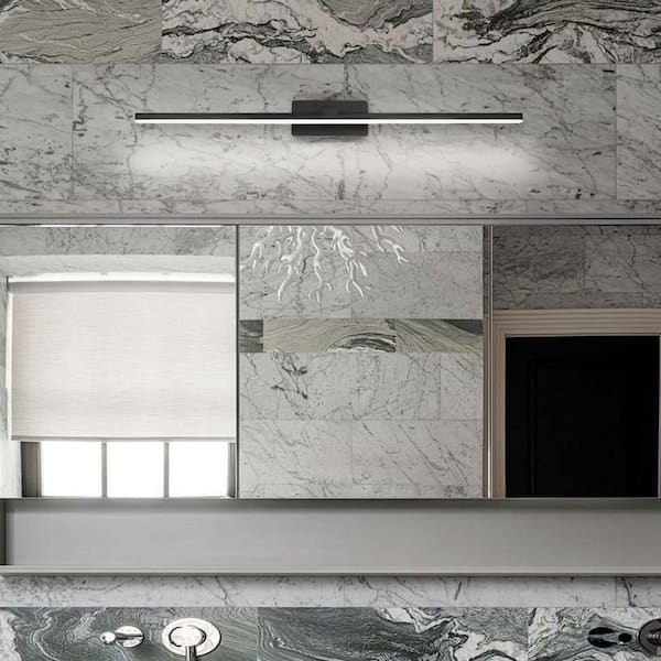 NIMBUS 1-Light 31.7 in. W Black Integrated LED Vanity Light Bar Modern Minimalist Wall Sconce for Bathroom and Vanity