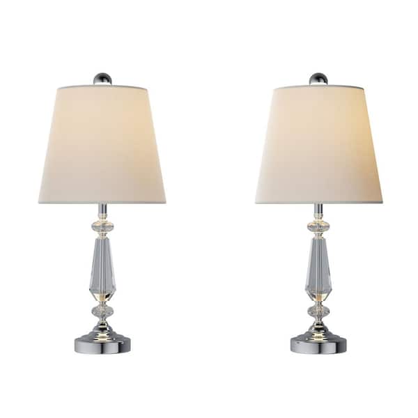 Modern Crystal Candlestick Lamps Set, Home Depot Table Lamps Sets
