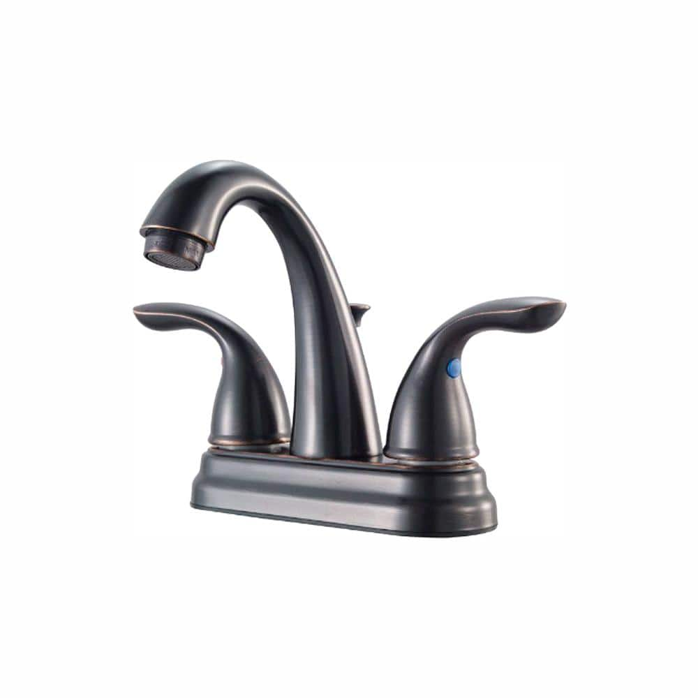 Pfister Pfirst Series 4 in. Centerset Double Handle Bathroom Faucet ...