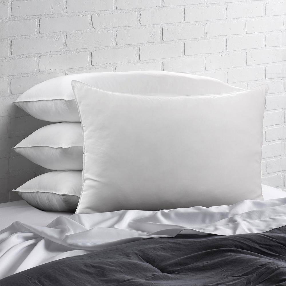 Queen White Hypoallergenic Polyester Down-Alternative Pillow Set