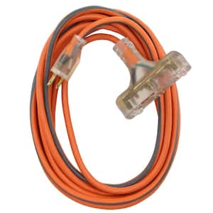 25 ft. 14/3 Multi-Outlet Extension Cord, Orange and Gray