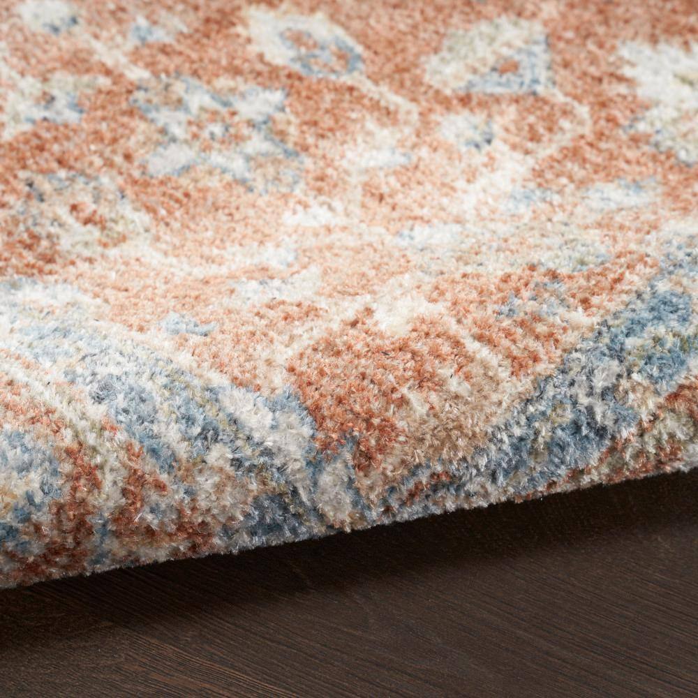 Astra Vintage Persian Orange and Denim Washable Rug
