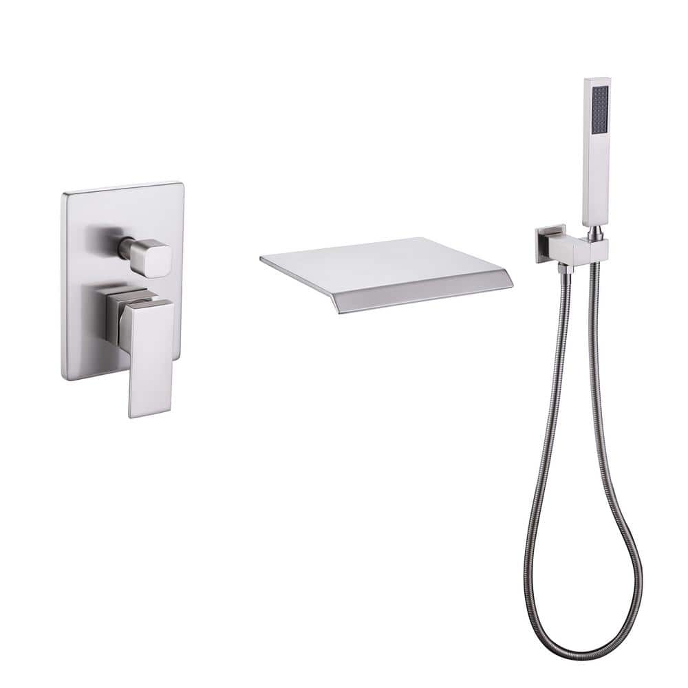 FLG SingleHandle WallMount Roman Tub Faucet with Hand Shower Modern