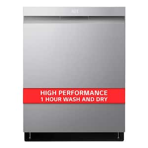 24 in. PrintProof Stainless Steel Smart Top Control Dishwasher with 1-Hour Wash and Dry, QuadWash Pro and Dynamic Dry