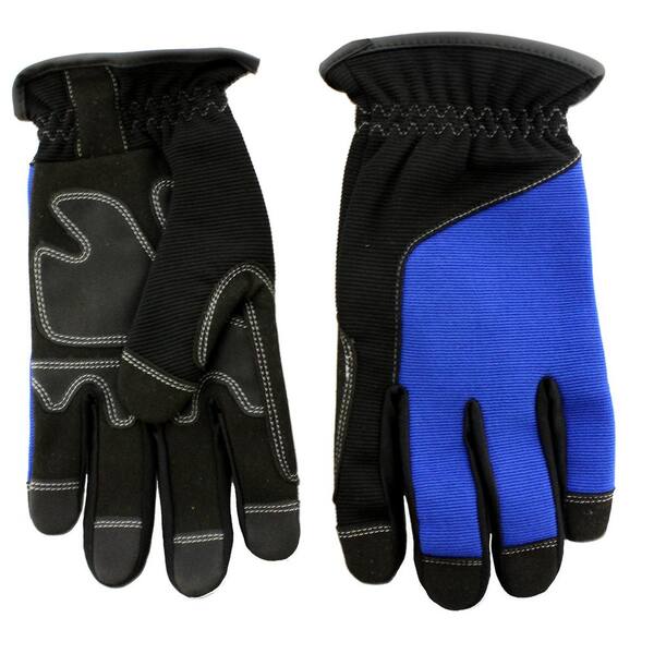 Max Performance Blue Synthetic Leather Palm with Spandex Back