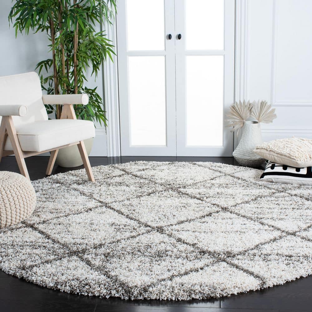 Hudson 8 X 8 Gray/Beige Geometric Round Rug price history on PriceWatchPro