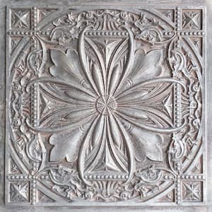 Milan Weathered Iron 2 ft. x 2 ft. PVC Glue Up or Lay In Ceiling Tile (40 sq. ft./case)