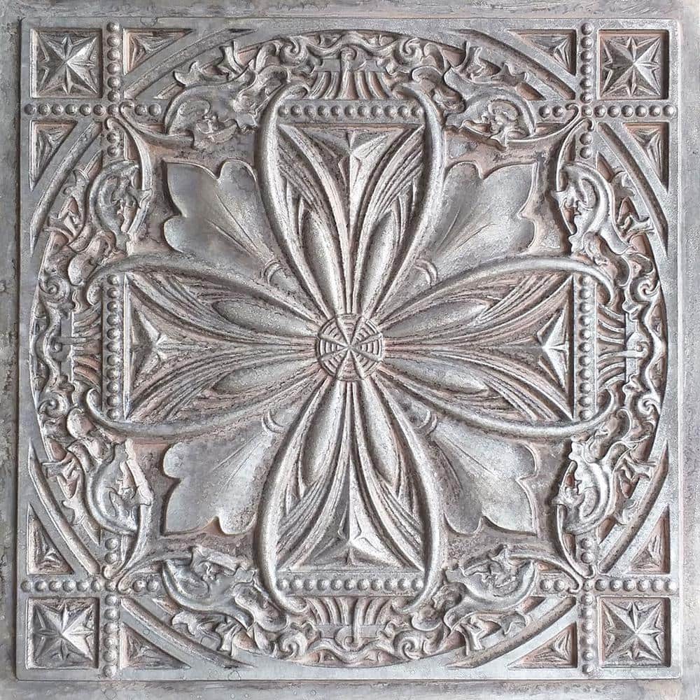 Milan 24'' x 24'' Antique Taupe Textured PVC Ceiling Tile