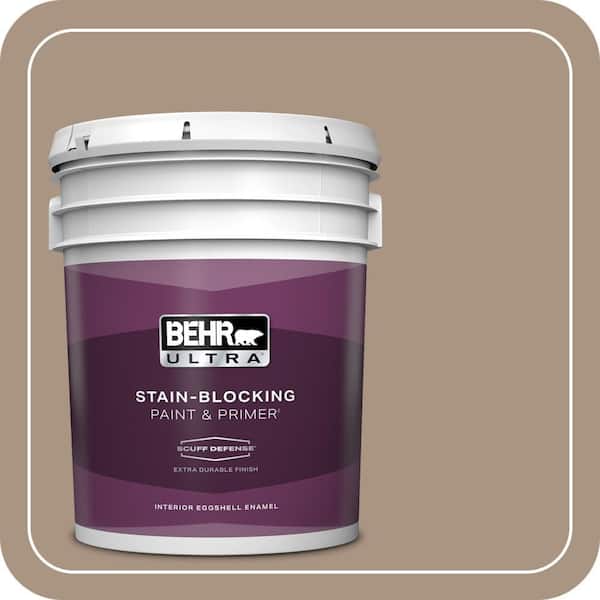 BEHR ULTRA 5 gal. #T17-11 Silent Sands Extra Durable Eggshell Enamel Interior Paint & Primer