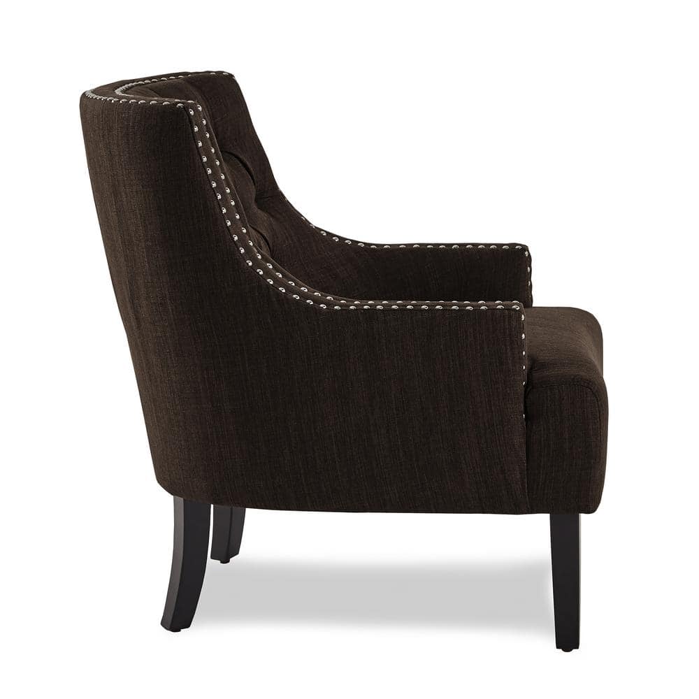 Transitional Chocolate Brown 28" Manufactured Wood Accent Chair