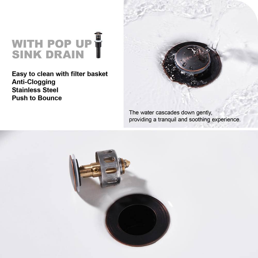 Oil Rubbed Bronze Double Handle Waterfall Bathroom Faucet