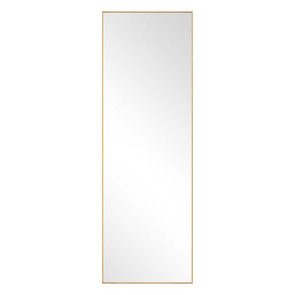 Unbranded Optimal Performance Gold 21 in. W x 64 in. H Rectangle Aluminum Alloy Full Length Mirror