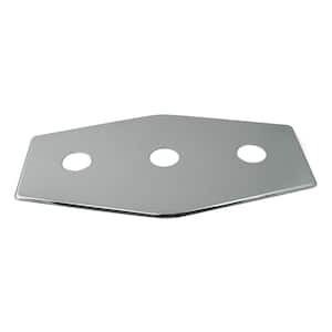 Three-Hole Remodel Cover Plate for Bathtub and Shower Valves, Polished Chrome