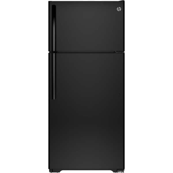 GE 15.5 cu. ft. Top Freezer Refrigerator in Black