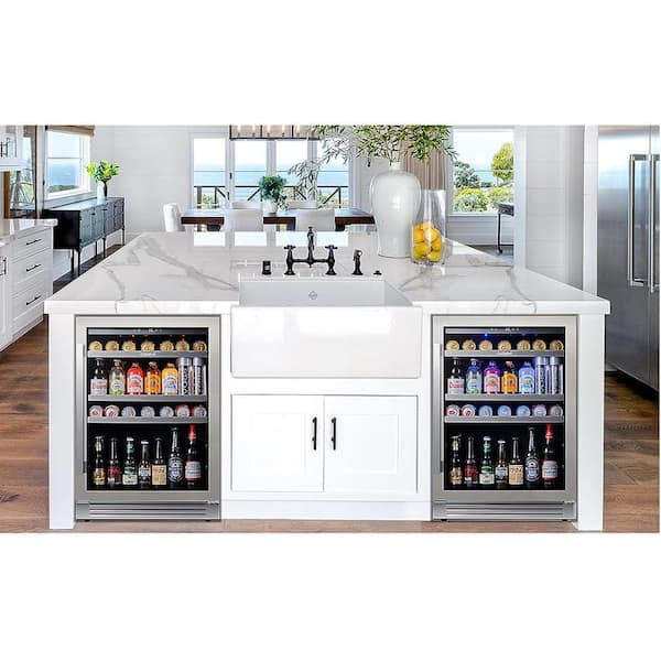 Yeego 24 in. 12 oz. of 140 Cans Beverage Cooler Beer Refrigerator built-in  or Freestanding Fridge with Safety Loc YEG-BS24-HD - The Home Depot