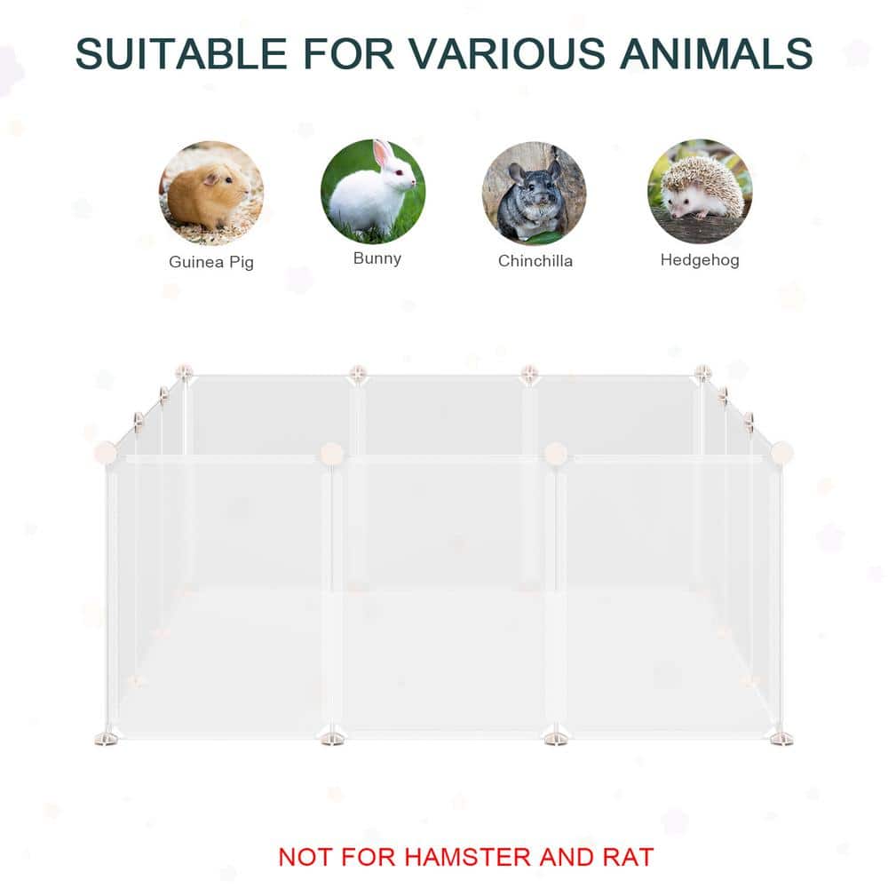 Clear Plastic Pet Playpen with Multi-Angle Connectors