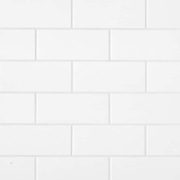 Bedrosians Traditions Rectangle Matte Ice White 4 in. x 10 in. Ceramic Wall Tile (11.25 sq. ft./Case)