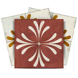 Brown and Beige R1017 4 in. x 4 in. Vinyl Peel and Stick Tiles (24-Pack)