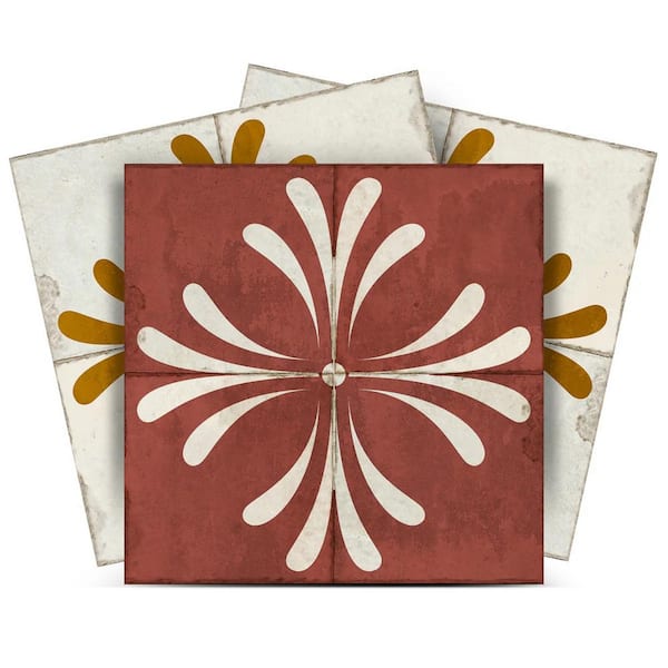 MI ALMA Brown and Beige R1017 7 in. x 7 in. Vinyl Peel and Stick Backsplash Tiles (24-Pack)