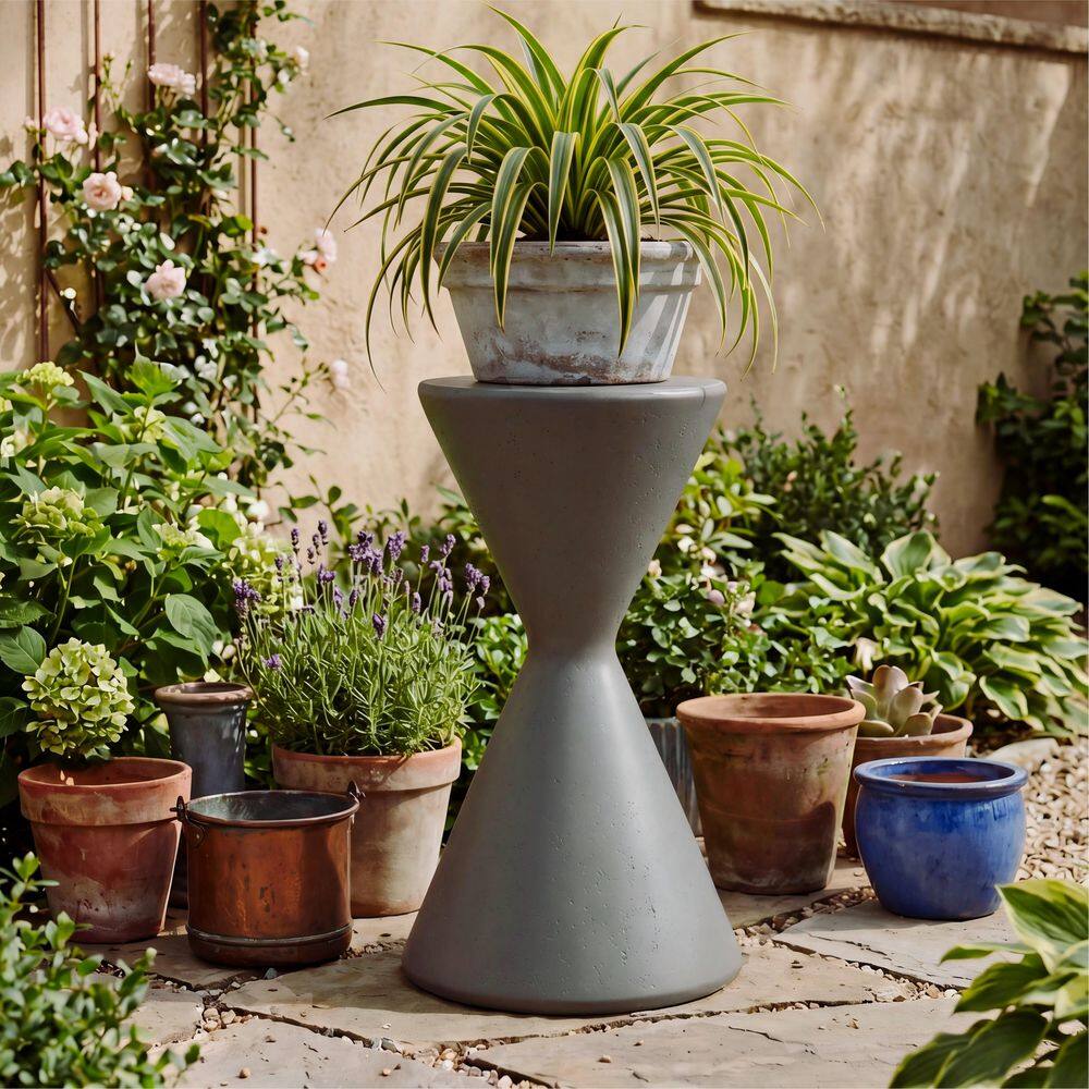 Cova Modern Indoor/Outdoor Gray MGO Round Garden Pedestal Plant Stand ( 24.4 in. H ) price history on PriceWatchPro