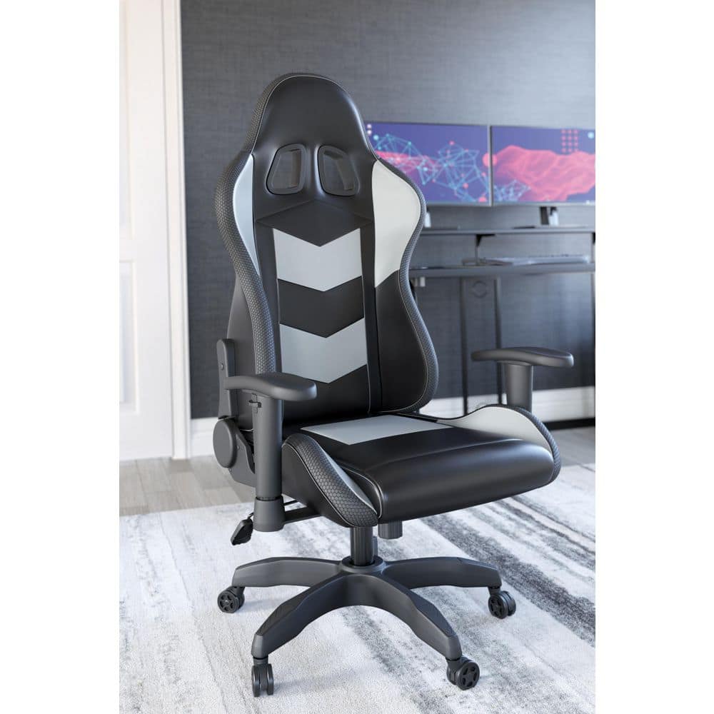 Lynxtyn 26.63" Black & Gray LED Gaming Office Chair