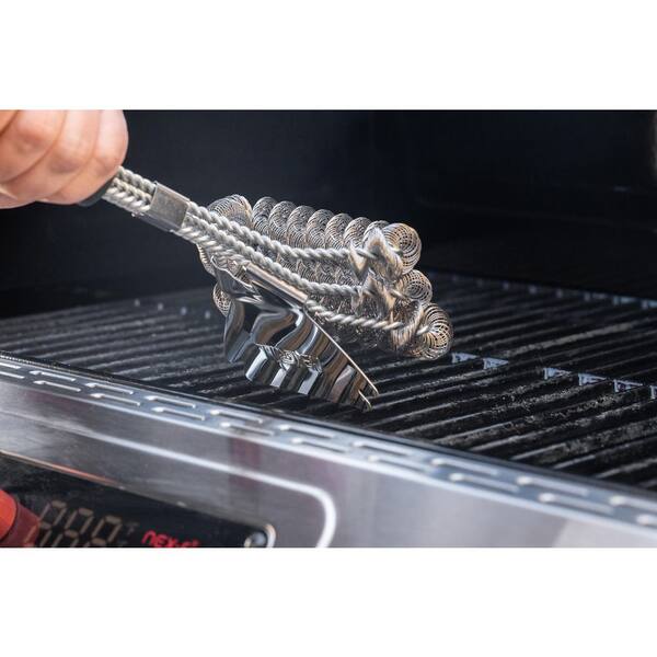 Heavy Duty Stainless Steel BBQ Bristle Free Grill Brush with Scraper